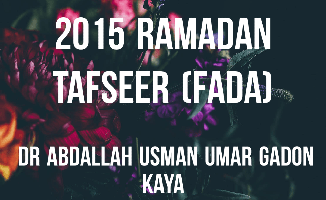 2015 Ramadan Tafsirin Fada