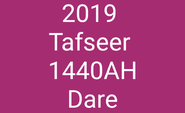 Tafseer 2019 dare