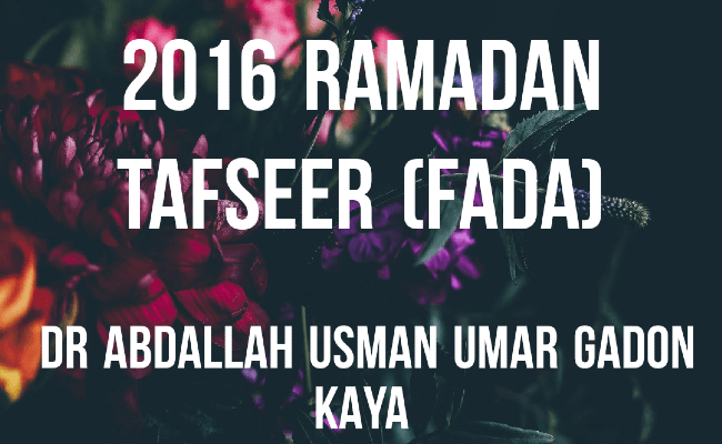 2016 Ramadan Tafsirin Fada